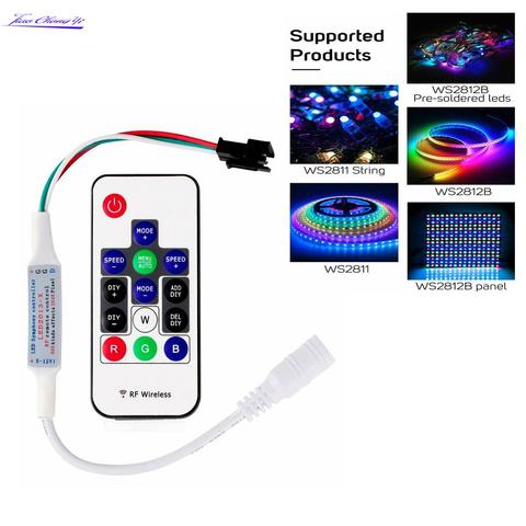 14Key RGB беспроводной пульт дистанционного управления Мини RF светодиодный контроллер 14-клавишный Dc 5в-24в SP104E WS2812 WS2811 цвет для 5050 335 светодиодны... ► Фото 1/6