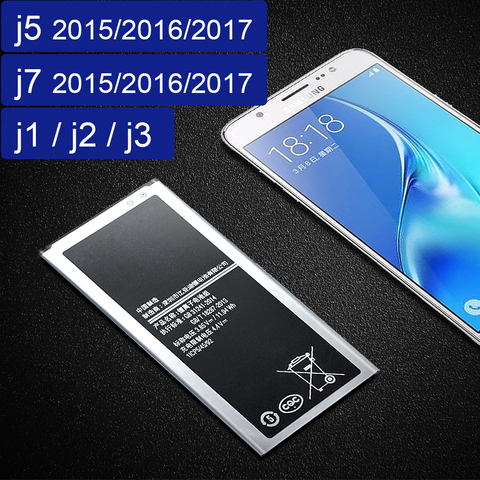 Аккумулятор для Samsung Galaxy J5 2016, J510, J510F, J1, J2, J3, J5, J7 2015, 2016, 2017, EB, BI510CBE, BJ120CBE ► Фото 1/6