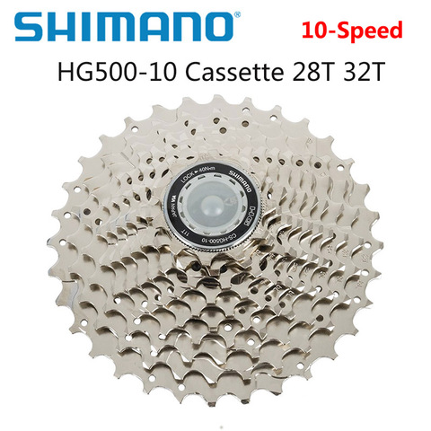 Велосипедная кассета Shimano CS-HG500 10 speed, надежная кассета звездочек для 10-скоростных дорожных драйверов 12-28T 11-32T, свободное колесо ► Фото 1/4