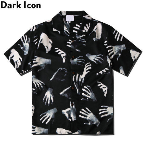 Мужские Винтажные уличные рубашки с принтом темной иконы, летний Гавайский Топ 2022 ► Фото 1/6