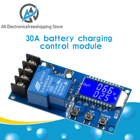 С источником питания от постоянного тока, 6-60v 30A хранения контроль зарядки аккумулятора модуль защиты доска Зарядное устройство реле времен... ► Фото 1/6