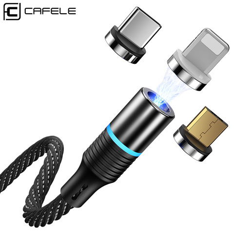 CAFELE QC3.0 светодиодный магнитный USB кабель для iPhone USB Type C Micro кабель 3A кабели для быстрой зарядки для Huawei Samsung Xiaomi Oneplus ► Фото 1/6