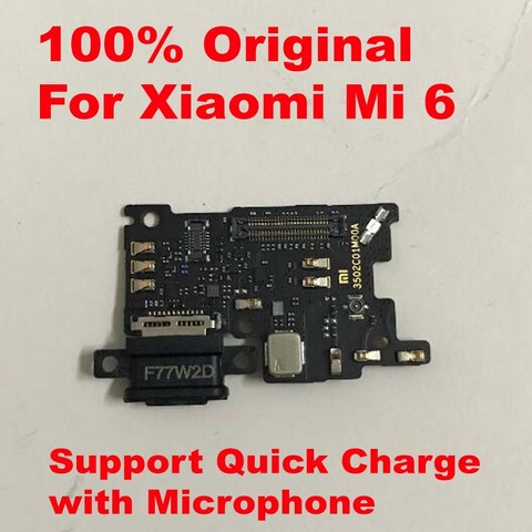 100% Оригинальный порт для зарядки печатной платы USB зарядный док-разъем с микрофоном гибкий кабель для Xiaomi Mi 6 Mi6 M6 ► Фото 1/1