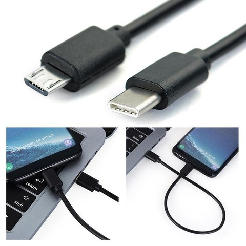 Кабель с разъемом типа C Usb-c адаптер объектива для камер Micro Usb кабель для Huawei Micro B usb-кабель с разъемом Usb Type-C Шнур кабель со штыревыми соединителями на обоих концах для подключения совместимый для Xiaomi ► Фото 1/6