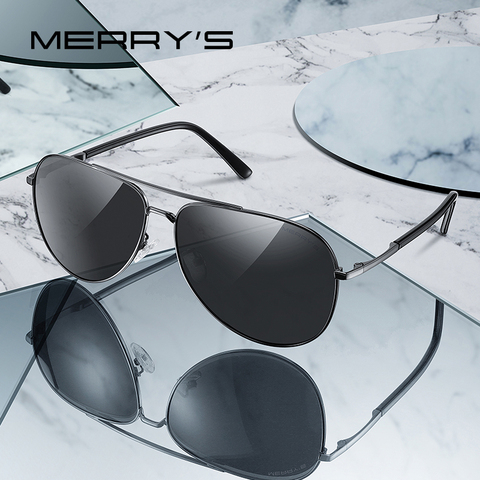 Мужские Солнцезащитные очки -авиаторы MERRYS, дизайнерские классические очки с поляризационными линзами HD для вождения и рыбалки, с защитой UV400, S8336 ► Фото 1/6