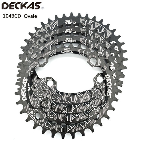 Овальная звезда Deckas, цепь для горного велосипеда, велосипедное кольцо для горного велосипеда BCD 104 мм 32/34/36/38 T, сверхлегкая Педальная пластина, кронштейн, детали 104bcd ► Фото 1/6