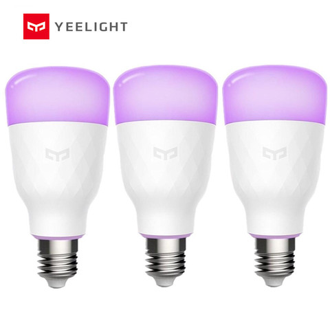 Умсветодиодный Светодиодная лампа Yeelight E26 /E27, 10 Вт, RGBW, работает с Amazon Alexa AC100-240V ► Фото 1/6