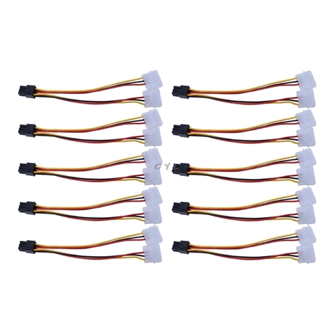 10 шт. Molex 4 Pin к PCI-E PCI Expess 6 Pin преобразователь питания адаптер Кабельный разъем источник питания ► Фото 1/6