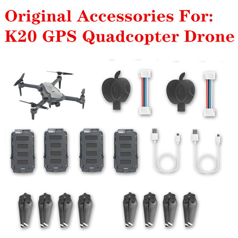 K20 GPS Дрон оригинальные аксессуары 11,1 В 1800 мАч батарея пропеллер лезвие USB зарядка линия Аксессуары для K20 Квадрокоптер Дрон ► Фото 1/6