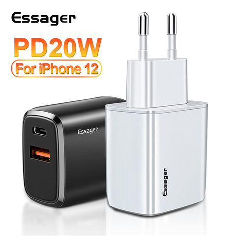 Essager 20 Вт USB Type C зарядное устройство для iPhone 12 Pro Max Mini Quick Charge 3,0 QC PD USBC USB-C быстрое зарядное устройство для путешествий ► Фото 1/6