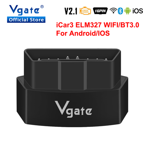 Автомобильный диагностический сканер Vgate iCar3 ELM327 с Wi-Fi для Android/IOS ODB2, Bluetooth ELM 327 V2.1 OBD OBD2, считыватель кодов, автоматический сканер ► Фото 1/6