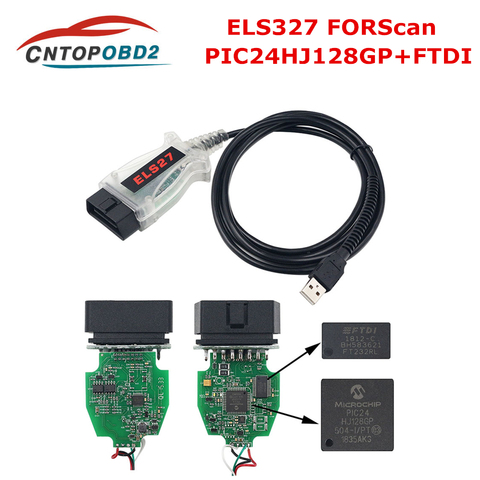 Сканер ELS27 FORScan OBD2, Диагностический кабель для автомобилей Mazda/Lincoln/Mercury, ELS27 PIC24HJ128GP + FTDI, поддержка чипа ELM327 J2534 ► Фото 1/6