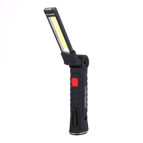 Светодиодный магнитный фонарик Cob, удобный портативный фонарь для работы в гараже, USB Перезаряжаемый механический светильник ► Фото 1/6