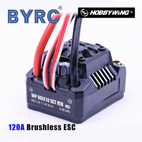 Hobbywing MAX10 SCT 120A RTR бесщеточный ESC для 1/10 SCT грузовик передвижной грузовик Радиоуправляемый автомобиль ► Фото 1/6