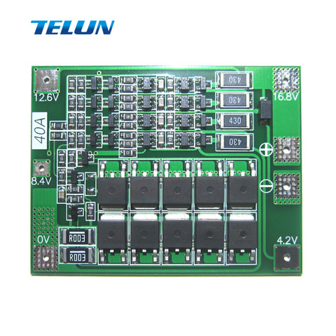 Плата защиты литиевой батареи 3S 4S 40A 12,6 в 16,8 в, 18650 26650, модуль защиты от перезаряда солнечной батареи ► Фото 1/1