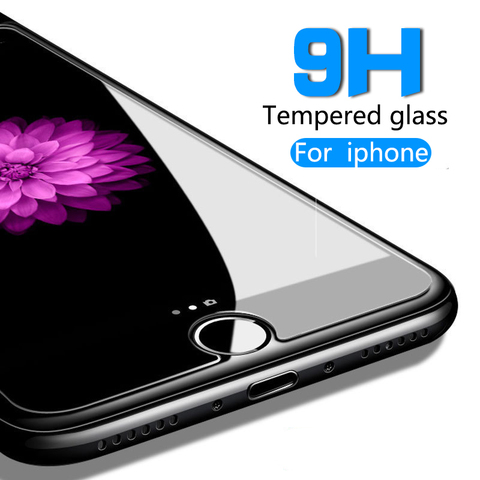 Защитное стекло для iPhone 12 mini 11 Pro Max XR XS 4 5s 6 7 8Plus ультратонкое взрывозащищенное Закаленное стекло ► Фото 1/6