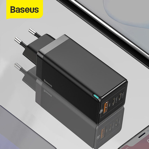 Baseus 65 Вт Ган Зарядное устройство быстрой зарядки 4,0 3,0 Тип C PD USB Зарядное устройство благодаря зарядному устройству QC 4,0 3,0 Портативный быстро... ► Фото 1/6
