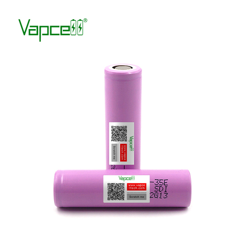 Vapcell Оригинальная 18650 литиевая батарея INR18650 35E 3500 mAh 3,7 V 10A перезаряжаемая Высокая мощность плоская/Кнопка Топ Бесплатная доставка ► Фото 1/3