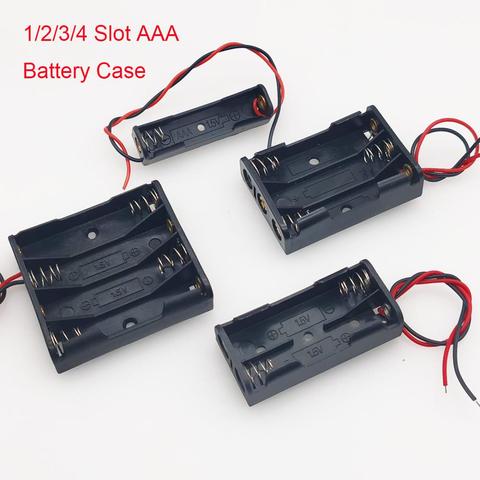 Чехол для хранения батарей AAA, контейнер для батарей с 1/2/3/4 слотами, держатель для батарей с выводами, оптовая продажа ► Фото 1/6