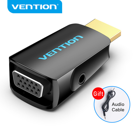 Конвертер Vention HDMI в VGA, 1080P HDMI штекер в VGA гнездо с аудиоадаптером для PS4, ноутбука, ТВ-приставки, проектора, адаптер VGA HDMI ► Фото 1/6