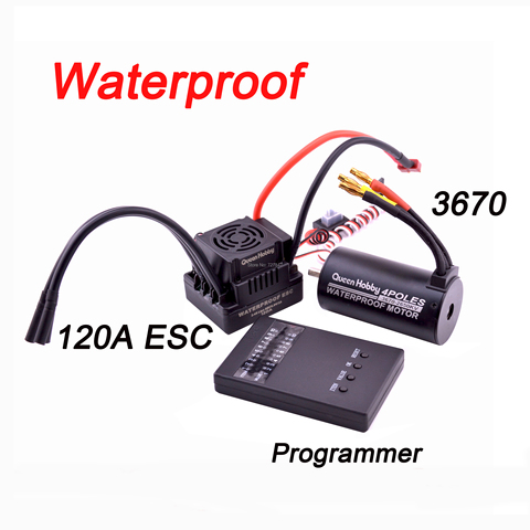 Водонепроницаемый бесщеточный двигатель 3650 3900KV / 3660 3300KV / 3670 2150KV 60A 80A 120A бесщеточный ESC Комбинированный набор для 1/8 1/10 RC Car ► Фото 1/5