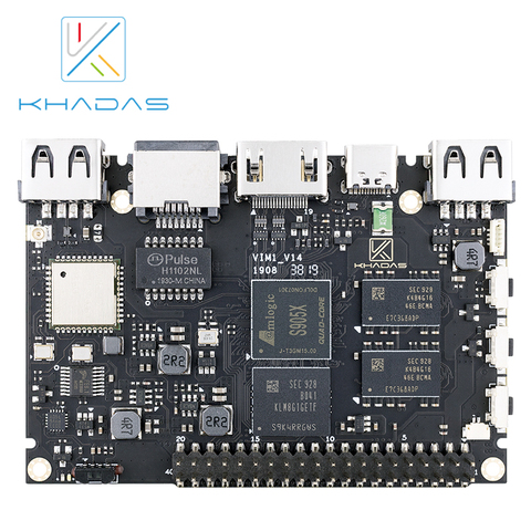 Базовая демонстрационная плата Khadas VIM1, четырехъядерный процессор Amlogic S905X, ARM 64-битный, с Wi-Fi, AP6212 SBC ► Фото 1/5