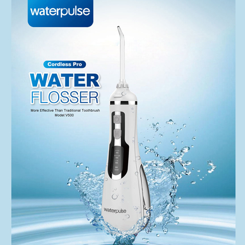 Waterpulse V500 портативный ирригатор полости рта гигиена полости рта перезаряжаемые водяной Флоссер 200 мл беспроводной ирригатор для полости рта... ► Фото 1/6