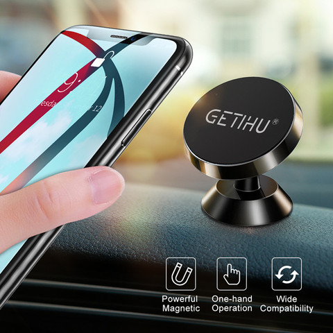 GETIHU Универсальный магнитный автомобильный держатель для телефона с креплением на вентиляционное отверстие Магнитная подставка для сотового телефона GPS для iPhone 12 11 Pro Max X 8 Xiaomi Huawei ► Фото 1/6