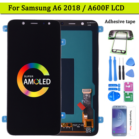 Супер AMOLED для SAMSUNG Galaxy A6 2022 A600 A600F A600FN ЖК-дисплей с сенсорным экраном дигитайзер в сборе ► Фото 1/5