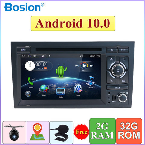 Четырехъядерный 2 Din для Audi A4 B6 B7 S4 B7 B6 RS4 B7 SEAT Android 10,0 GPS Navi SWC Bluetooth Камера Canbus поддержка 4G,DAB,OBD,TV ► Фото 1/6