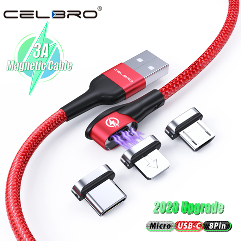 Магнитный Micro USB кабель Тип C 90 градусов USB C кабель для Samsung Xiaomi Huawei Realme магнитное зарядное устройство Быстрая зарядка кабель для передачи данных ► Фото 1/6