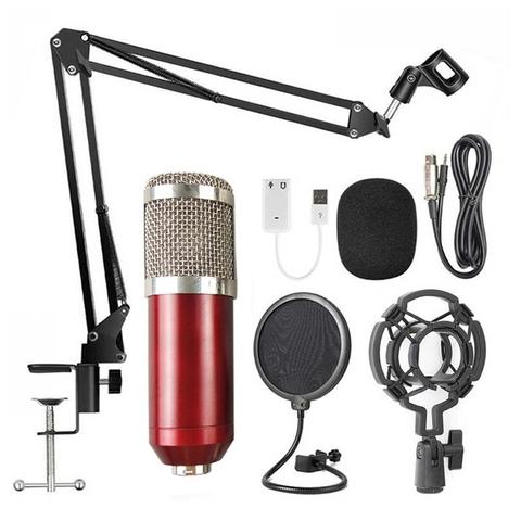 BM-800 профессиональный микрофон проводной ёмкостный микрофон набор вокальный запись радио вещания караоке микрофон наборы ► Фото 1/6