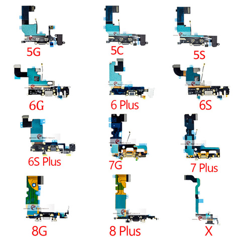 1 шт. Новый зарядный порт USB док-разъем Замена для iPhone5C 5S 6 6S 7 Plus наушники аудио разъем гибкий кабель ► Фото 1/6