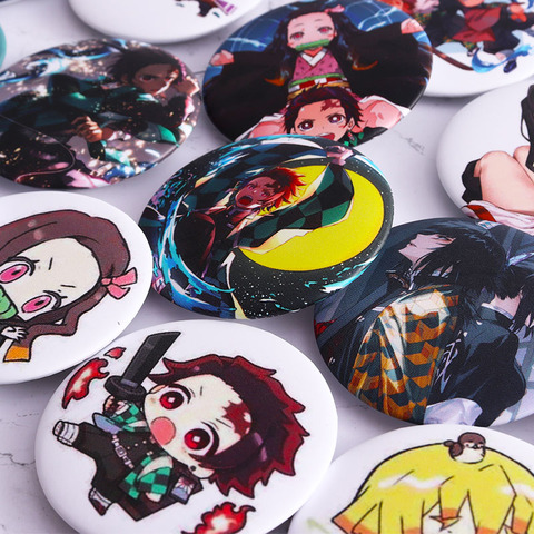 Аниме Demon Slayer Kimetsu No Yaiba Kamado Tanjirou Косплей Prop Pin Брошь Kamado Nezuko значки Кнопка брошь булавки ► Фото 1/5