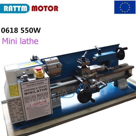 0618 550W CNC мини токарный станок для металла дерева и т. Д. Настольный деревообрабатывающий станок с переменной скоростью 220V ► Фото 1/5