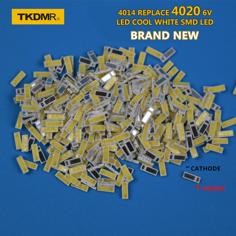 TKDMR 120 шт./лот 4014 4020 SMD светодиодные бусины холодного белого цвета 1 Вт 6 в 150 мА для телевизора/ЖК-подсветки, бесплатная доставка ► Фото 1/4