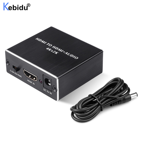 Аудио экстрактор KEBIDU 4K x 2K HDMI + оптический TOSLINK SPDIF + 3,5 мм стерео аудио экстрактор конвертер HDMI аудио сплиттер ► Фото 1/6