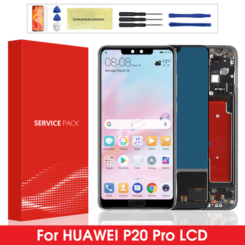 Дисплей 6,1 дюйма для Huawei P20 Pro, ЖК-дисплей с сенсорным экраном и дигитайзером в сборе для Huawei P20 Pro, зеркальный ЖК-экран ► Фото 1/6