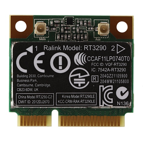 150 Мбит/с 2,4 ГГц RT3290 802.11B/G/N беспроводной Wlan WIFI + Bluetooth BT 3,0 Половина Mini PCI-E карта для HP CQ58 M4 M6 4445S DV4 ► Фото 1/6
