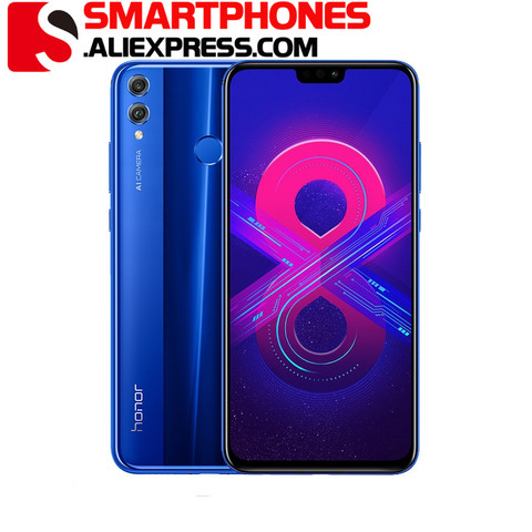 Мобильный телефон Honor 8X Global Rom, экран 6,5 дюйма, аккумулятор 3750 мАч, двойная тыловая камера 20 МП, смартфон с поддержкой нескольких языков ► Фото 1/5