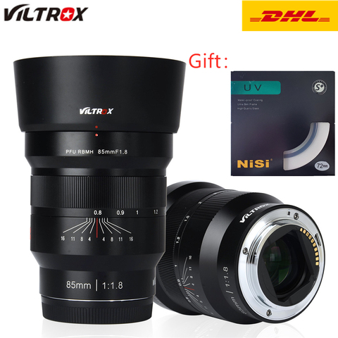 VILTROX 85 мм f/1,8 Полнокадровый ручной объектив с фиксированным фокусом F1.8 объектив для камеры Sony NEX E A9 A7M3 A7R A6500 A6400 ► Фото 1/6