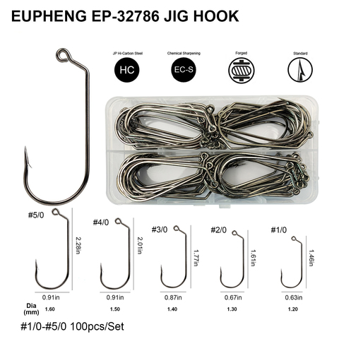 100 шт. эвфенг EP- 32786 120-градусный джиг-приманка из высокоуглеродистой стали, рыболовные крючки черные цветные рыболовные крючки из никеля ► Фото 1/3