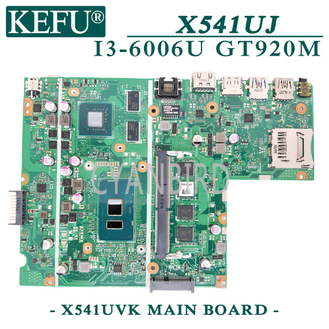 KEFU X541UVK оригинальная материнская плата ASUS X541UJ X541UV X541U с 4GB-RAM I3-6006U GT920M материнская плата для ноутбука ► Фото 1/3