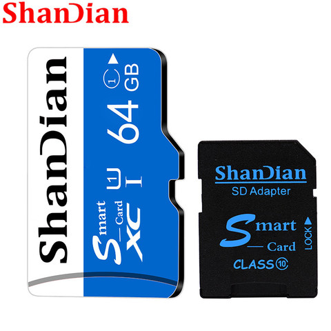 SHANDIAN Micro SD карта класс 10 TF карта 16Гб 32 Гб 64 ГБ 8 ГБ 80 МБ/с./с карта памяти ► Фото 1/6