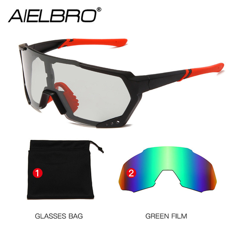 Мужские солнцезащитные очки, велосипедные спортивные очки, набор фотохромных велосипедных солнцезащитных очков, поляризованные велосипедные очки, солнцезащитные очки UV400 для мужчин ► Фото 1/6