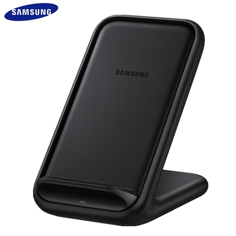 Оригинальное Беспроводное зарядное устройство Samsung с подставкой для быстрой зарядки Qi для Samsung Galaxy S20/10/S9/S8 Plus/Note 20 10/iPhone 11 Plus X,EP-N5200 ► Фото 1/6