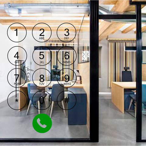 Настенная Наклейка С телефонным номером, украшение для офисных магазинов, мобильный телефон, звонки, Виниловая наклейка на стену, съемный стикер AC314 ► Фото 1/6