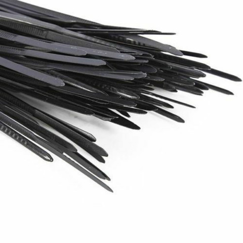 100/200/300 шт. 2,5x200 мм черный самоблокирующийся пластиковый нейлоновый хомут, фиксирующее кольцо, 3X200 кабельная стяжка, застежка-молния с нейлоновым хомутом ► Фото 1/4