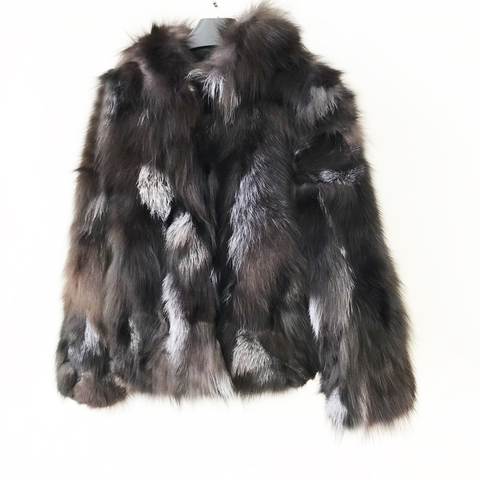 2022 куртка с капюшоном из серебристого лисьего меха, оптовая продажа, меховое Женское пальто, новинка, 100% натуральный мех, пальто для зимы, теплое пальто, TSR626 ► Фото 1/6