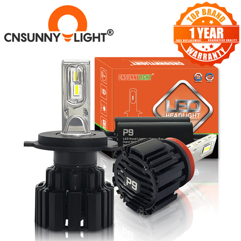 CNSUNNYLIGHT супер яркий светодиодный головной фонарь, H7 H11/H8 9005/HB3 9006/HB4 9012 D1/D2/D3/D4 H4 H13 45 Вт 6800Lm/Лампа 6000K чистый белый ► Фото 1/6